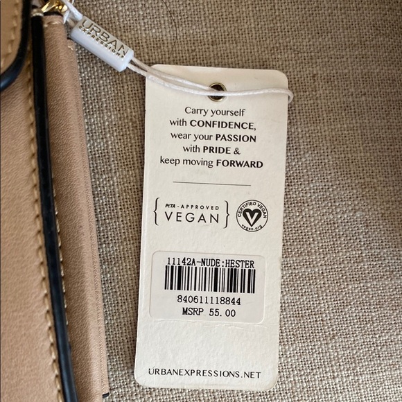 Urban Expressions Tan Crossbody Bag with Gold Accent - Picture 2 of 3